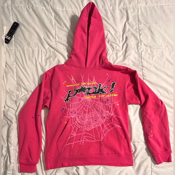 Sp5der Pink Hoodie Size M - Picture 1 of 3